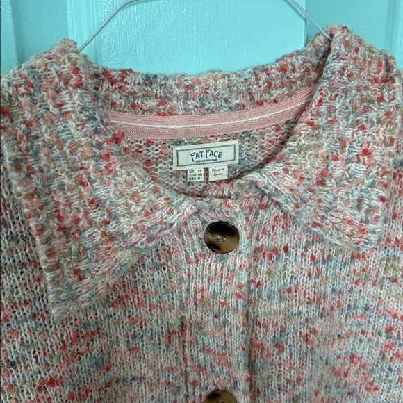 Fat Face Collared Textured Button-front Cardigan - Picture 2 of 4